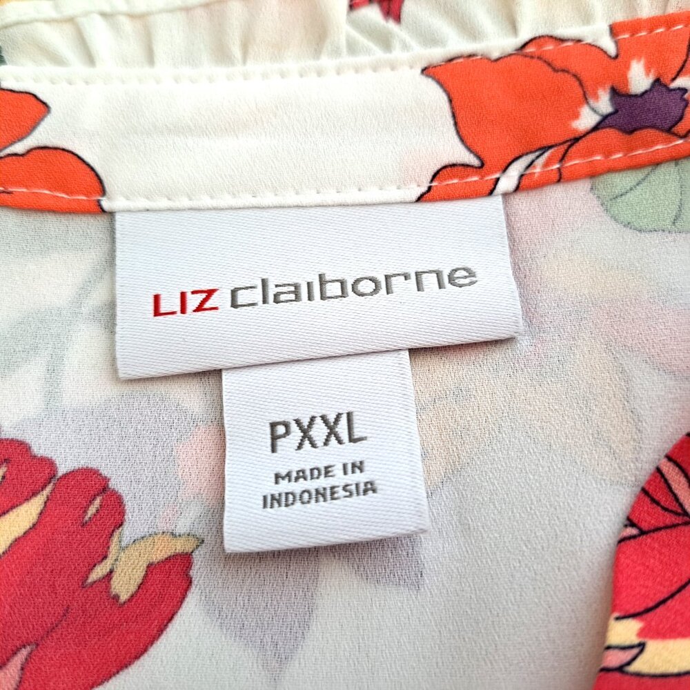 Liz Clairborne Women's Floral Cami Top Short Sleeve Size PXXL White Multic… - Picture 6 of 11